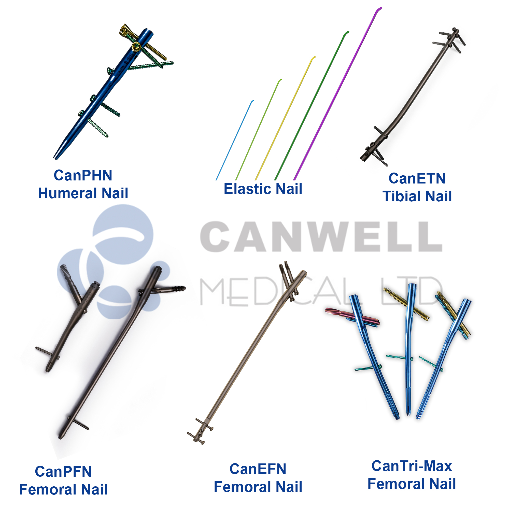 CANWELL Orthopedic Flexible Reamer Set for Intramedullary Nail Surgery with Reamer Heads and Flexible Shaft OEM Supplier