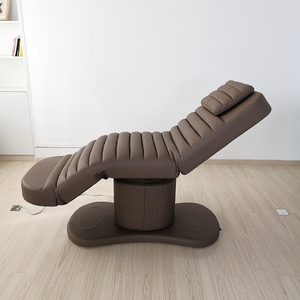 Hot Selling Chocolate Leather Brown Massage Table Luxury Lash Beds For Salon Three Motors Electric Cosmetic Massage Bed