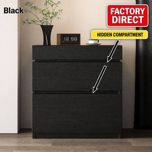 Modern Hidden Compartment Solid Wood Bedside Table Sliding Top Secret Storage For Phone Watch Earbuds 4 Drawers Living Room