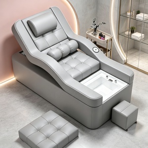 Modern Luxury Electric Water Therapy Foldable Spa Bed Wood Frame Reclinable Thai Massage Foot Spa Hair Shampoo bed