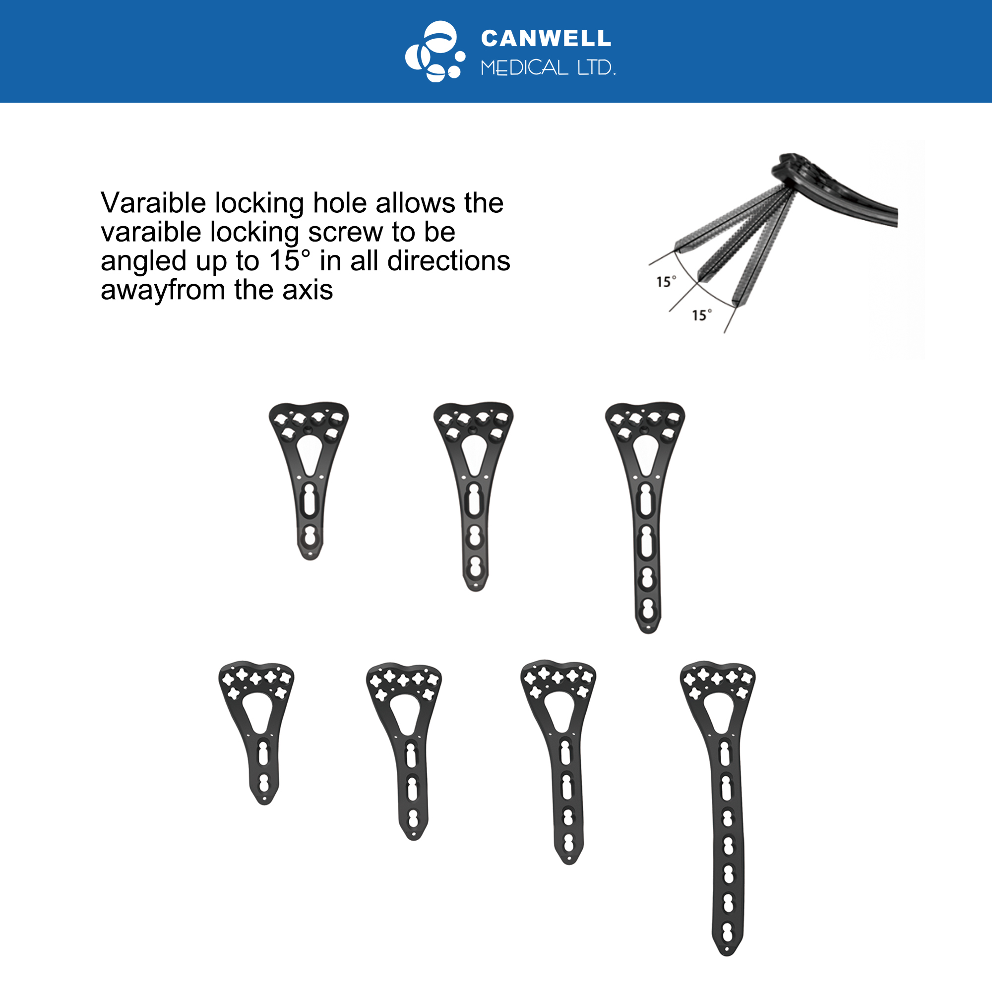 CANWELL 2.4 2.7mm VA Titanium Distal Palmar Radius Locking Plate Volar Wrist Price Bone Fracture Orthopedic Implants CE ISO